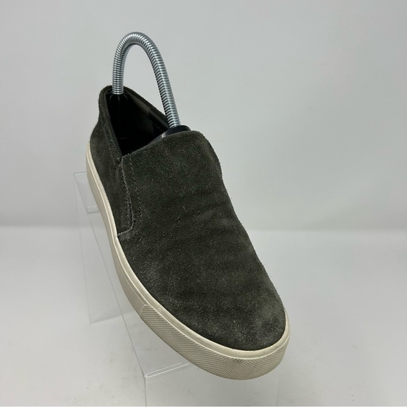 Vince Dark Green Suede Leather Slip On Comfort Platform Loafer Sneakers Size 6.5 - Picture 2 of 12